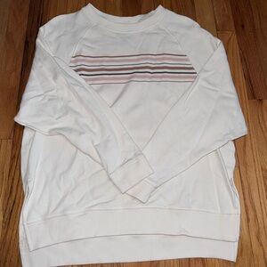 American Eagle Outfitters Cream Striped Crewneck